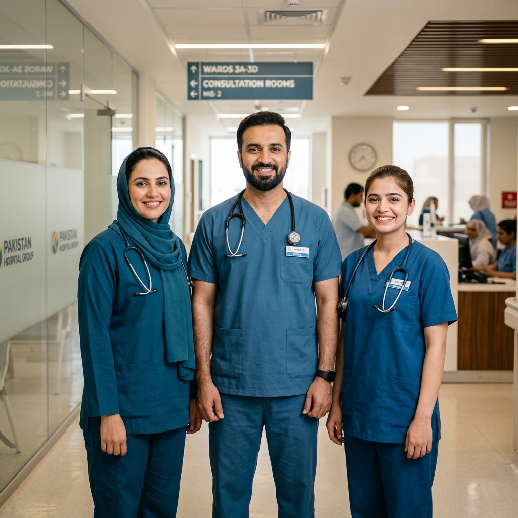 Clinical team providing attentive home-based nursing care